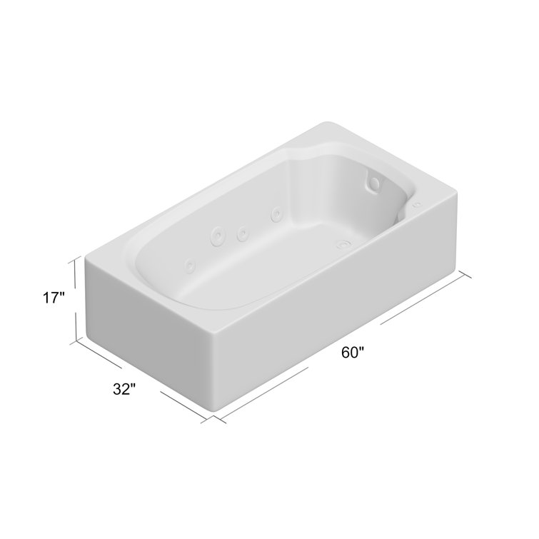 Signature Bath 60'' x 32'' DropIn Whirlpool Acrylic Bathtub & Reviews